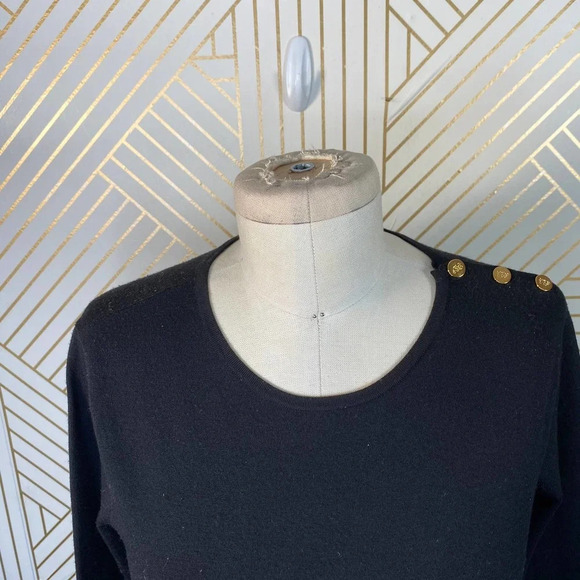 Ralph Lauren Black Label Button Shoulder Sweater - Picture 3 of 10